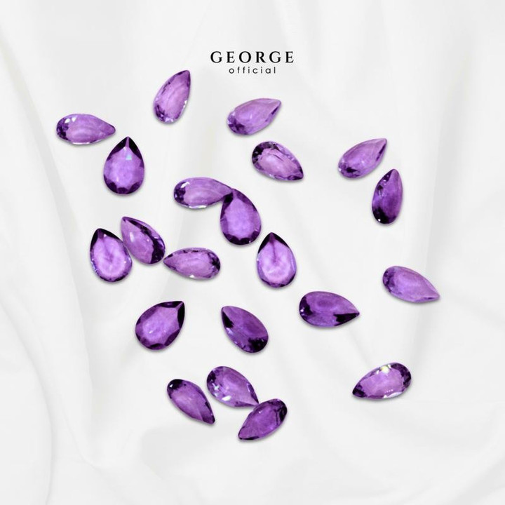 アメジスト・ペアカット宝石 - George JewelryによるGGAMP認定