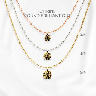 シトリンペンダントネックレス｜925スターリングシルバー、ゴールドメッキ