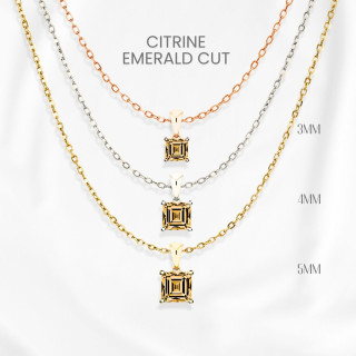 シトリンネックレス｜天然石、スターリングシルバー、金メッキ
