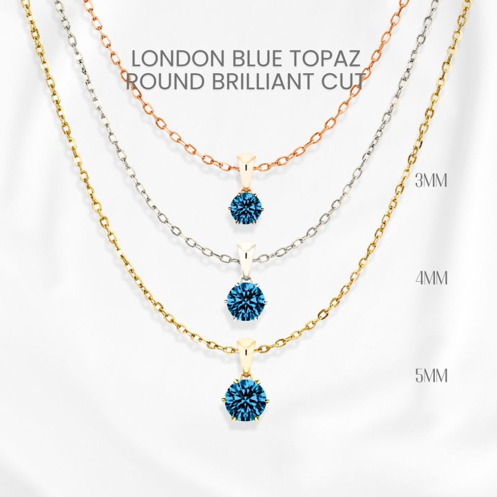 ロンドンブルートパーズネックレス｜スターリングシルバーとゴールドメッキ