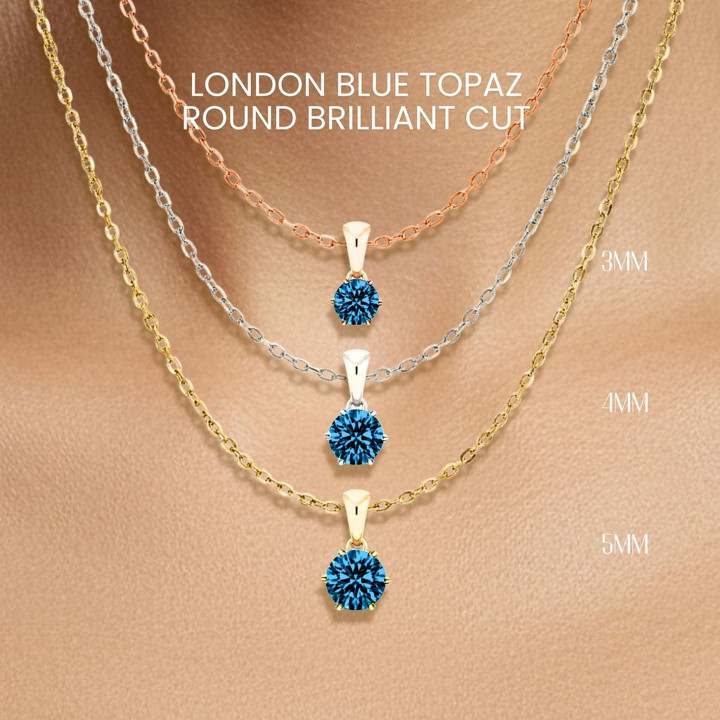 ロンドンブルートパーズネックレス｜スターリングシルバーとゴールドメッキ