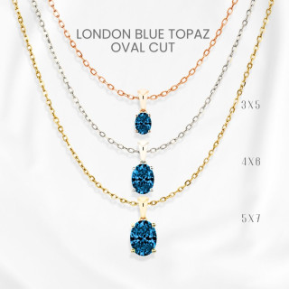ロンドンブルートパーズネックレス｜スターリングシルバーとゴールドメッキ