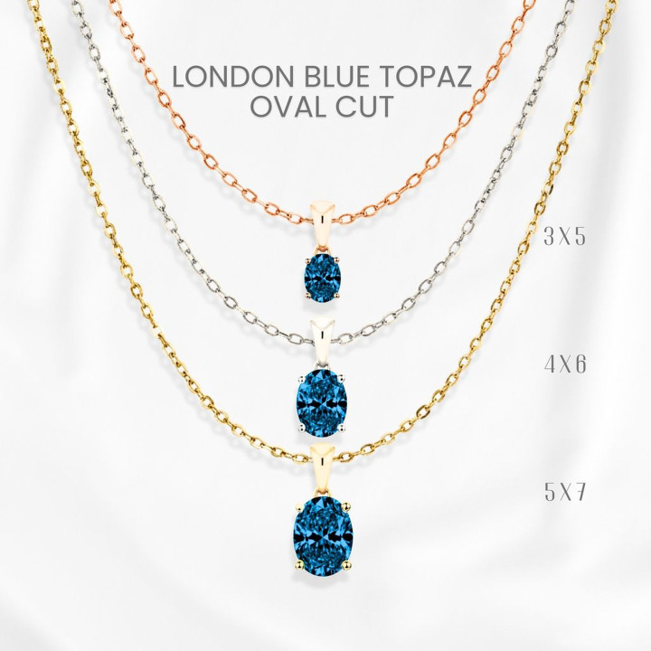 ロンドンブルートパーズネックレス｜スターリングシルバーとゴールドメッキ