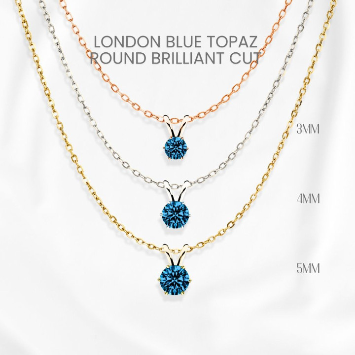ロンドンブルートパーズネックレス｜スターリングシルバーとゴールドメッキ
