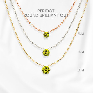 本物のペリドットネックレス｜925スターリングシルバー｜クラシックセッティング