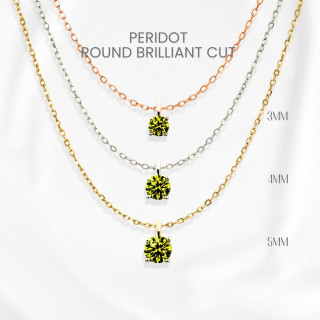 ジョージジュエリー：スターリングシルバー製ペリドットペンダントネックレス