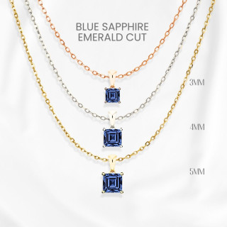 ブルーサファイアネックレス｜スターリングシルバー、プレミアムカット、ゴールドメッキ