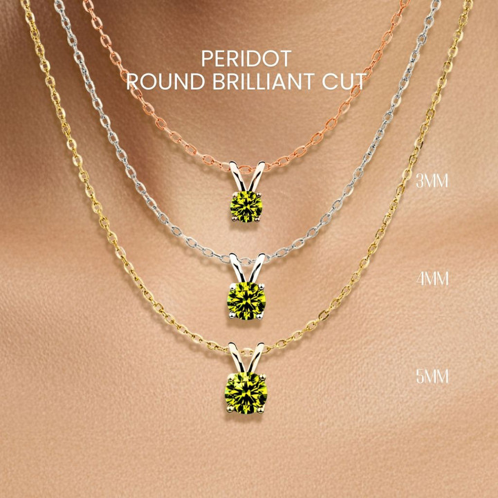 ジョージジュエリー：スターリングシルバー製、ゴールドメッキのペリドットペンダント
