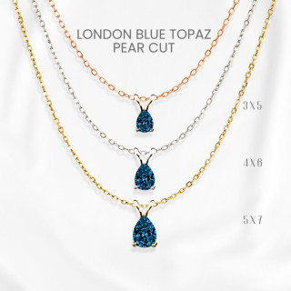 ロンドンブルートパーズ ティアドロップネックレス | スターリングシルバー | GEORGE Gemstone