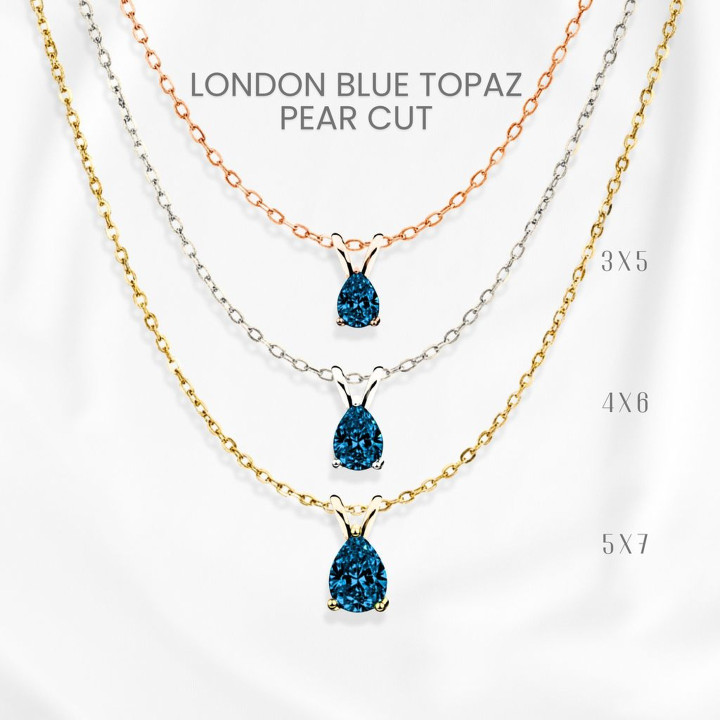 ロンドンブルートパーズ ティアドロップネックレス | スターリングシルバー | GEORGE Gemstone