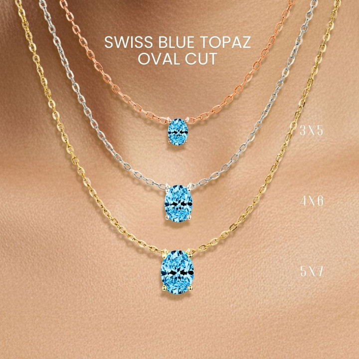 ブルートパーズエッグネックレス | スターリングシルバー＆ゴールドメッキ by GEORGE