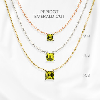 本物のペリドットネックレス｜クラシックカット、スターリングシルバー＆ゴールドメッキ