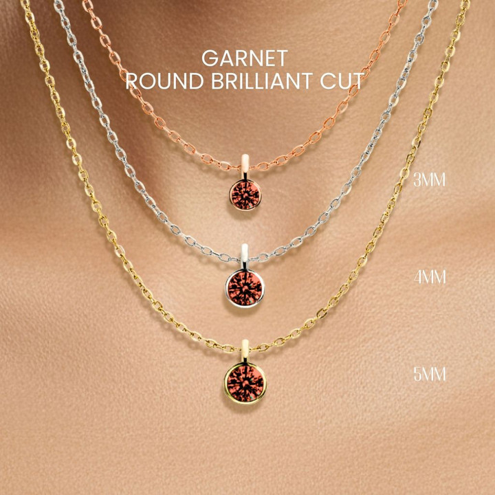 ガーネットネックレス｜スターリングシルバーとホワイトゴールドのペンダント（GEORGE製）