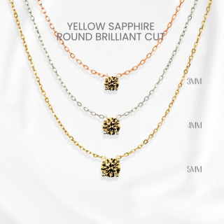 조지 주얼리(GEORGE Jewelry)의 천연 옐로우 사파이어 목걸이 | 925 스털링 실버 펜던트