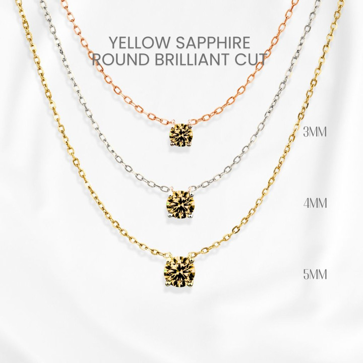 조지 주얼리(GEORGE Jewelry)의 천연 옐로우 사파이어 목걸이 | 925 스털링 실버 펜던트
