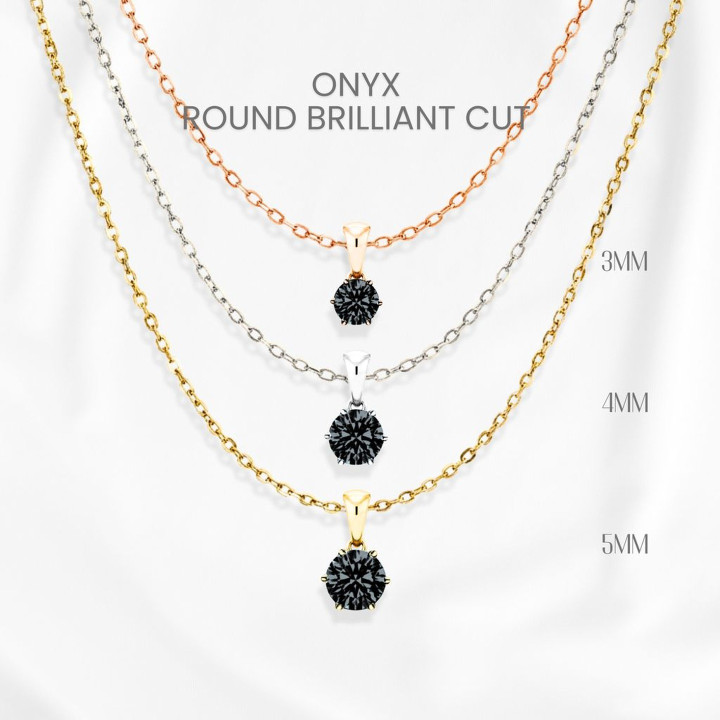 우아한 블랙 오닉스 목걸이 | GEORGE Jewelry 925 스털링 실버