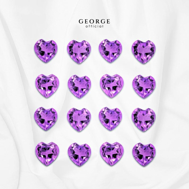 本物のアメジストハートペンダント | GGAMH by George Jewelry