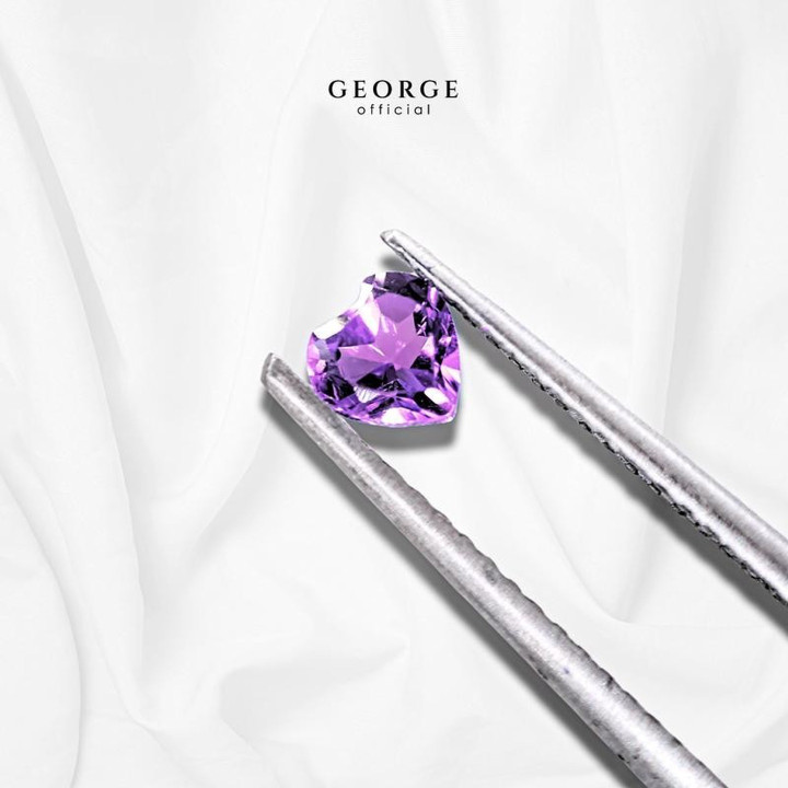 本物のアメジストハートペンダント | GGAMH by George Jewelry