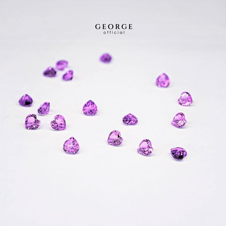 本物のアメジストハートペンダント | GGAMH by George Jewelry