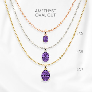 자수정 달걀 목걸이 | 925 스털링 실버, 금도금 | GEORGE Jewelry