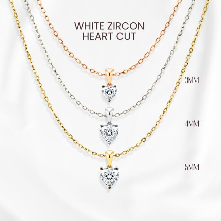 화이트 토파즈 하트 펜던트 목걸이 | 925 스털링 실버 | GEORGE Jewelry