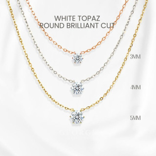 화이트 토파즈 목걸이 | 스털링 실버 펜던트 | GEORGE Jewelry