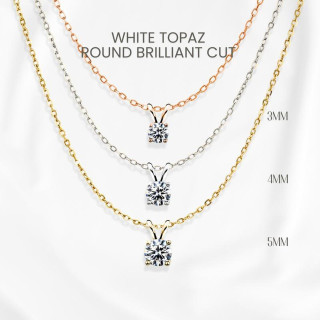 화이트 토파즈 목걸이 | 스털링 실버 및 금도금 | GEORGE Jewelry