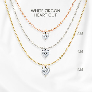 조지 주얼리(GEORGE Jewelry)의 천연 지르콘이 세팅된 스털링 실버 하트 펜던트 목걸이