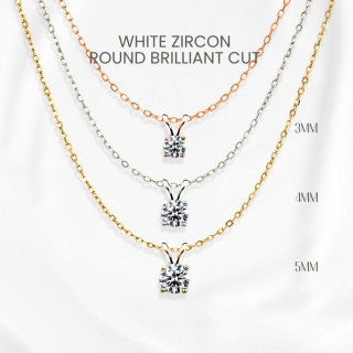 반짝이는 화이트 지르콘 목걸이 | 925 스털링 실버 | GEORGE Jewelry