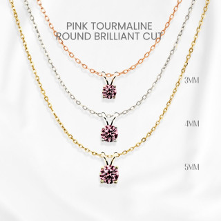 GEORGE Jewelry: 스털링 실버 소재의 핑크 투르말린 목걸이