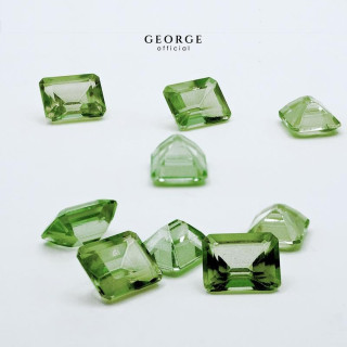 エメラルドカットのグリーンサファイアリング - GGGSE by George Jewelry