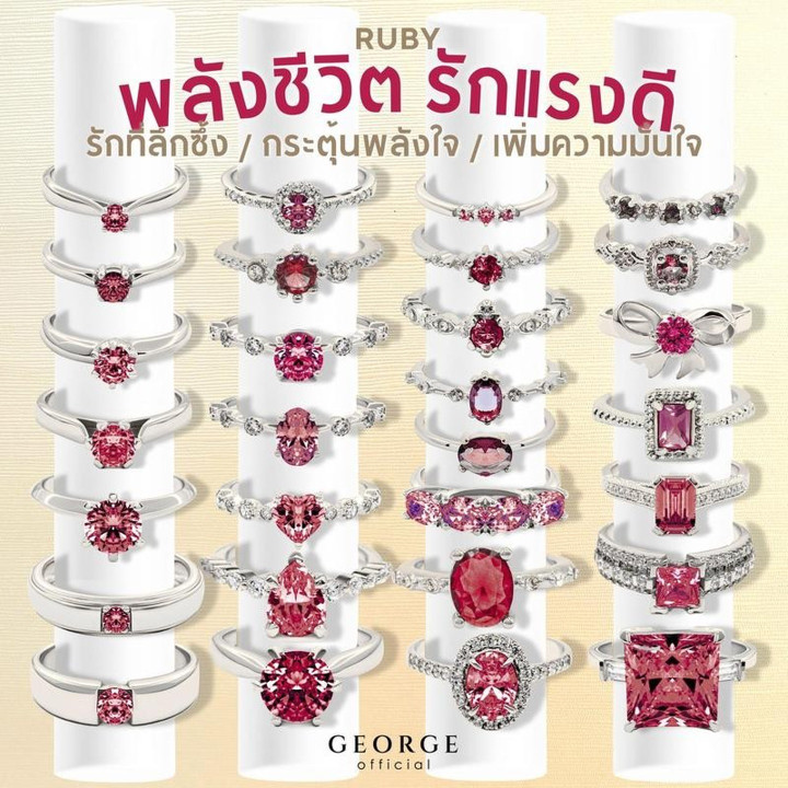 スターリングシルバー製ルビーリング｜カスタマイズ可能、ギフトにも最適