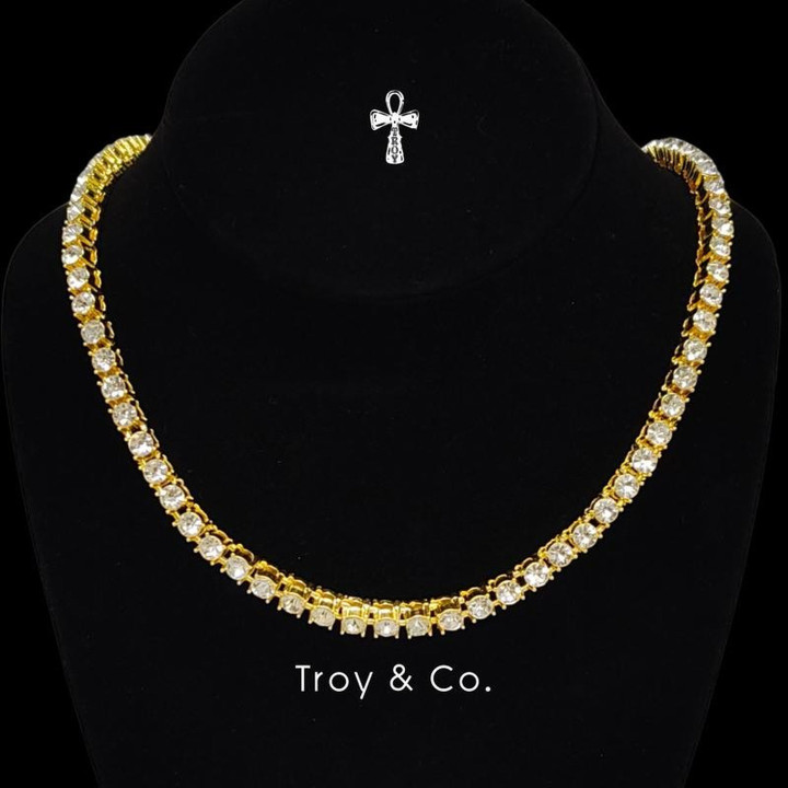 아이스 아웃 테니스 체인 목걸이 | 트로이앤코