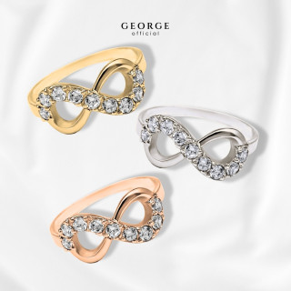 큐빅 지르코니아가 세팅된 스털링 실버 인피니티 링 - GEORGE Jewelry