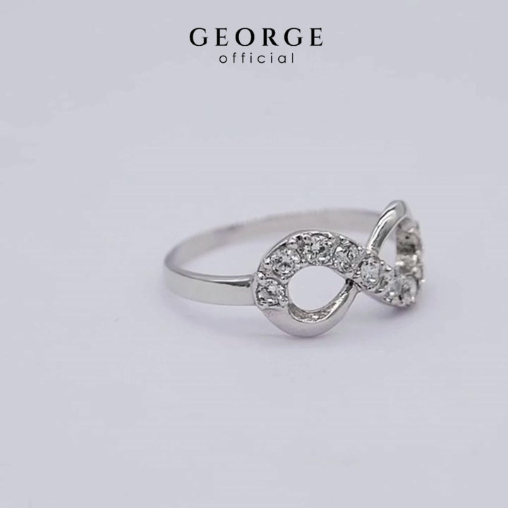큐빅 지르코니아가 세팅된 스털링 실버 인피니티 링 - GEORGE Jewelry