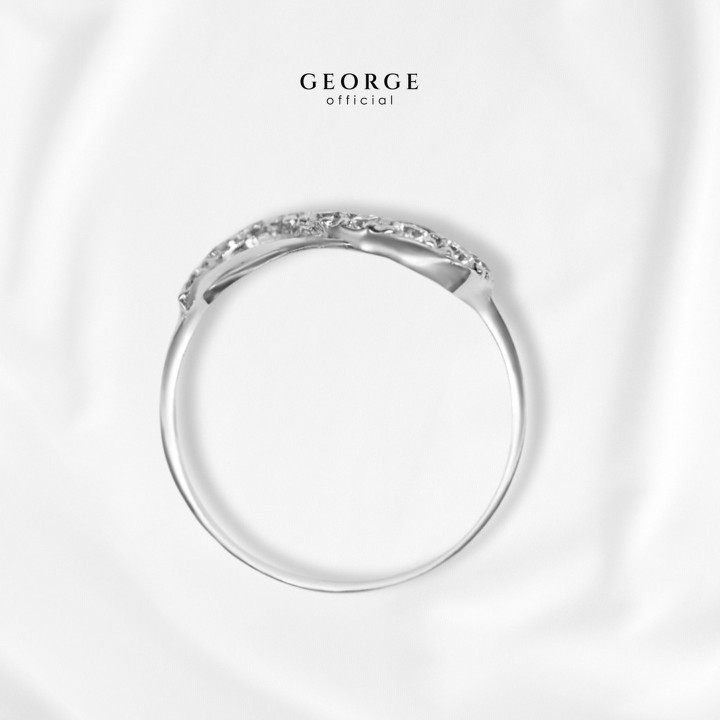 큐빅 지르코니아가 세팅된 스털링 실버 인피니티 링 - GEORGE Jewelry