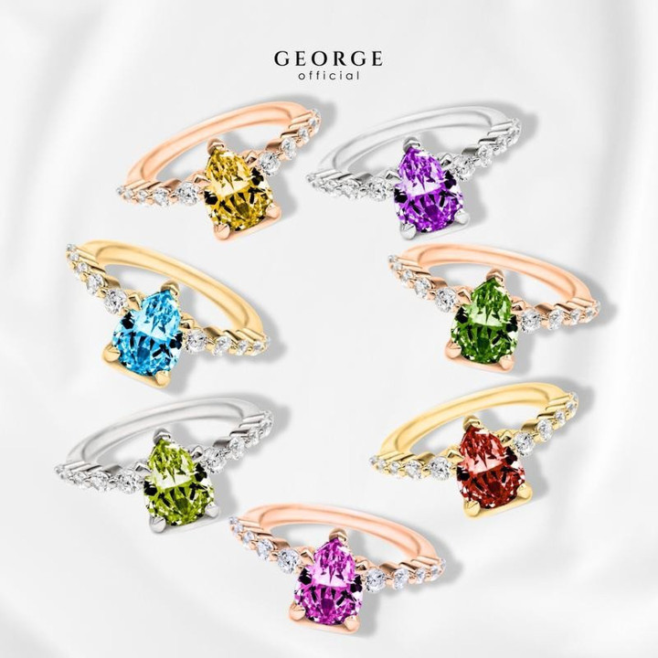 탄생석 반지 | 조지(GEORGE)의 보석 레이어링 디자인