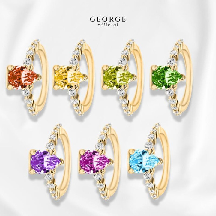 탄생석 반지 | 조지(GEORGE)의 보석 레이어링 디자인
