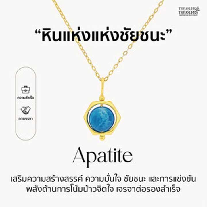 スターリングシルバー製アパタイトネックレス：勝利の石