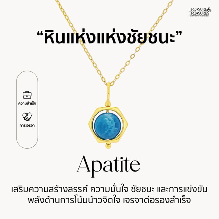 スターリングシルバー製アパタイトネックレス：勝利の石