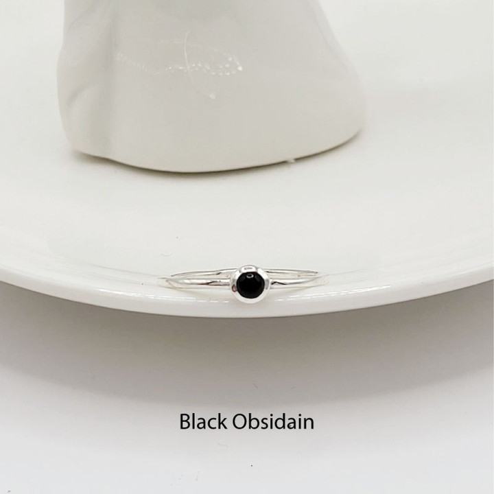 스털링 실버 행운 반지 | 길조를 상징하는 보석, 미니멀한 디자인