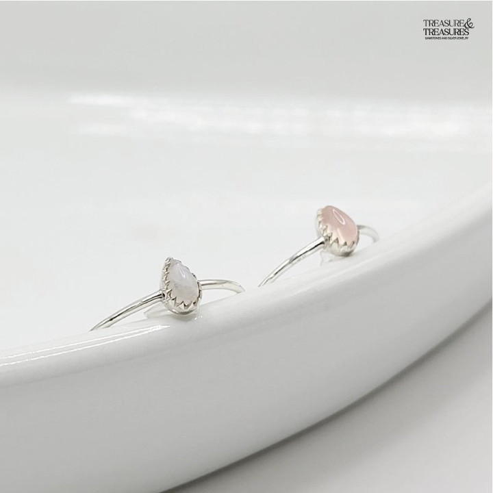 스털링 실버 배 모양 보석 반지 - 보물과 보물